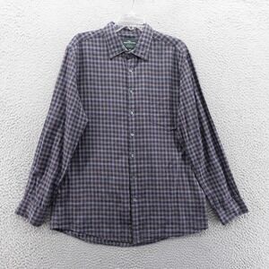 Rodd & Gunn Mens Sports Fit Button Up Shirt XL Charcoal Gray Gingham 100% Cotton